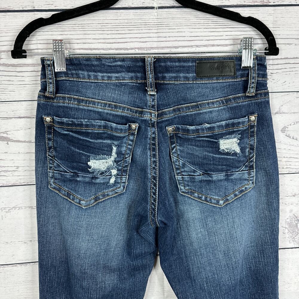 Daytrip Jeans Womens 25 Blue Lynx skinny Cropped Distressed Cowgirl‎ Western - Picture 6 of 16